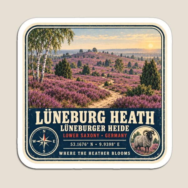 Item preview, Lüneburg Heath – Vintage German Landscape designed and sold by naturalsurvival.