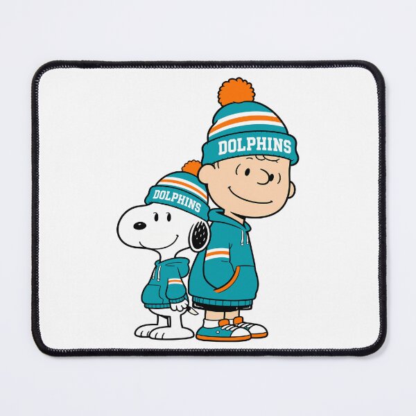 Item preview, Charlie Brown & Snoopy Miami Dolphins Football Retro F151 designed and sold by GLUVY-THEME.