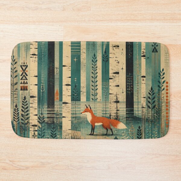 Item preview, Enchanted Birch Forest Fox Woodland Scandinavian Nature Pattern designed and sold by GrinGalore.