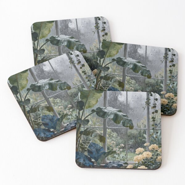 Item preview, Rainy Botanical Wall Art, Tropical Garden Painting, Moody Greenhouse Nature Print, Botanical Home Decor designed and sold by stylishdzign.