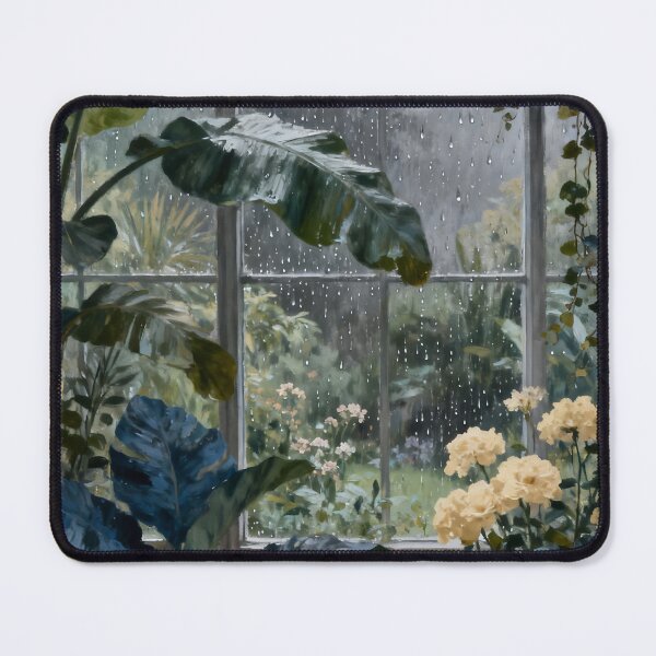 Item preview, Rainy Botanical Wall Art, Tropical Garden Painting, Moody Greenhouse Nature Print, Botanical Home Decor designed and sold by stylishdzign.