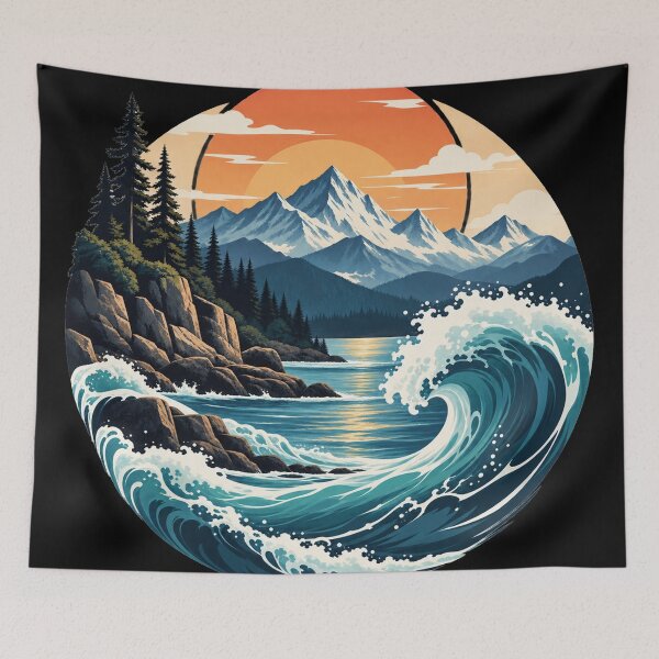 Item preview, Mountain Wave Sunset designed and sold by Punch-E415.