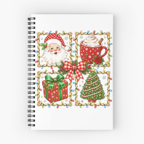 Item preview, Vintage Santa Hot Cocoa Christmas Tree Holiday Collage designed and sold by varin-studio.