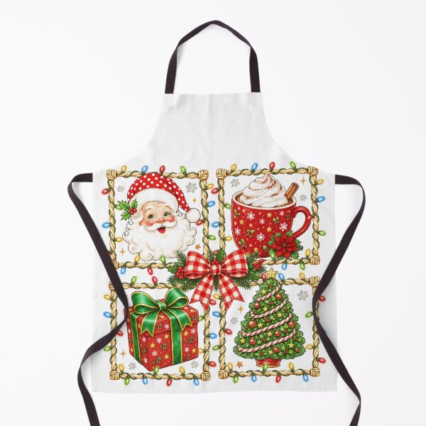 Item preview, Vintage Santa Hot Cocoa Christmas Tree Holiday Collage designed and sold by varin-studio.