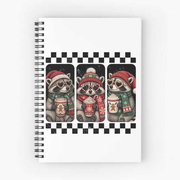 Item preview, Checkered Christmas Raccoon  Cute Holiday Checkered Winter Design designed and sold by Trendvia .