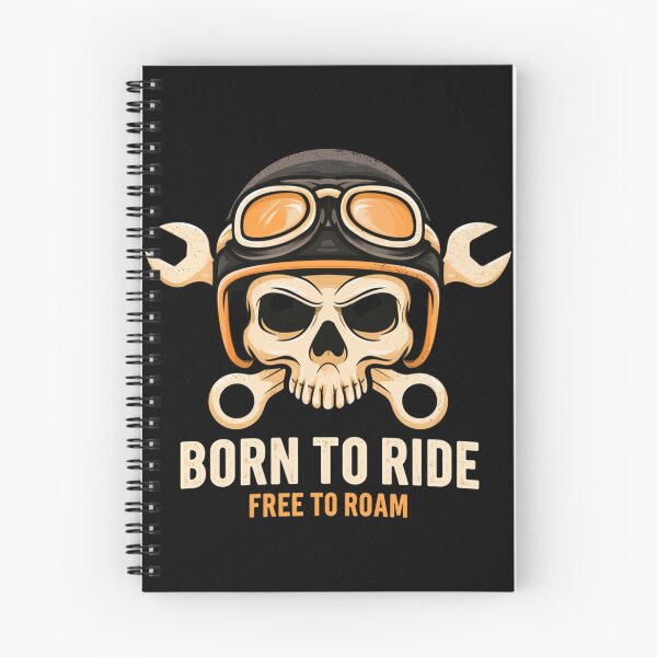 Item preview, Born to Ride Skull With Helmet and Wrenches Motorcycle Biker Emblem, Free to Roam designed and sold by KanDa-Shop.