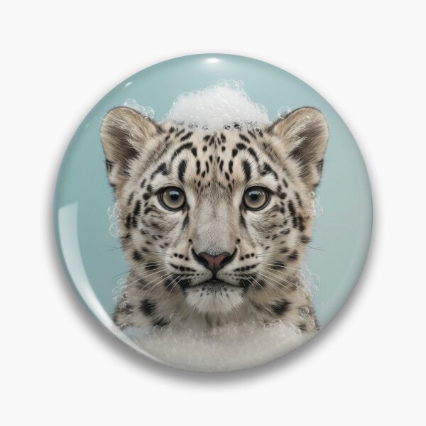 Item preview, Baby Snow Leopard Bubble Bath Cute Nursery Bathroom Art designed and sold by LazyOwlStore.