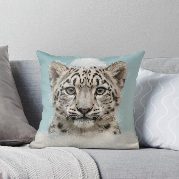 Item preview, Baby Snow Leopard Bubble Bath Cute Nursery Bathroom Art designed and sold by LazyOwlStore.