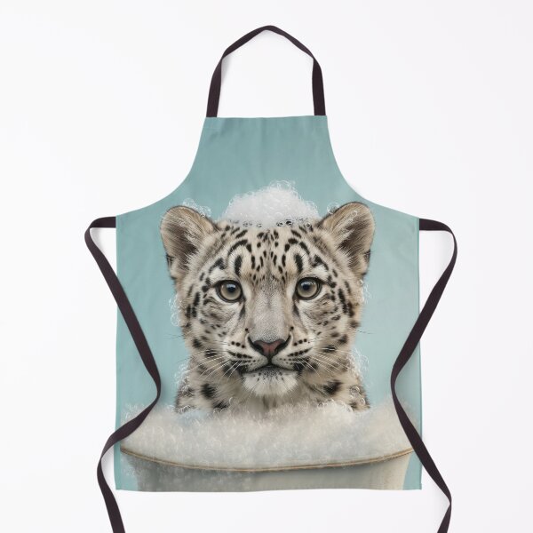 Item preview, Baby Snow Leopard Bubble Bath Cute Nursery Bathroom Art designed and sold by LazyOwlStore.