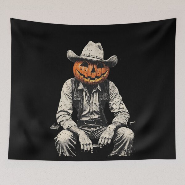 Item preview, Pumpkin Head Cowboy Halloween designed and sold by Dot1001.