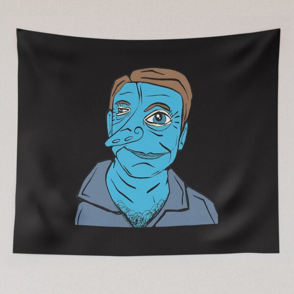 Item preview, Blue Faced Quirky Man Portrait designed and sold by FlorenceRose12.