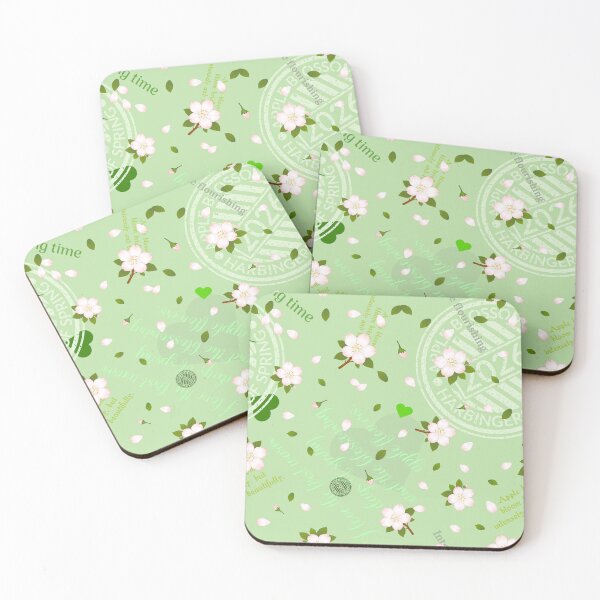 Item preview, Apple blossom, pattern, green designed and sold by PoppyPurple.