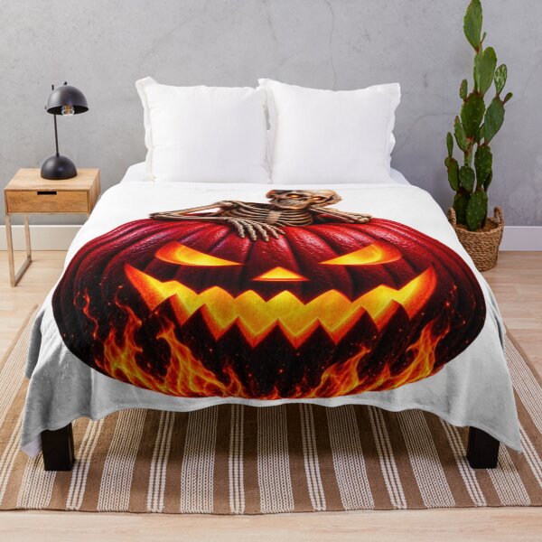 Item preview, halloween pumpkin red with skeleton 4 designed and sold by natalik2024.