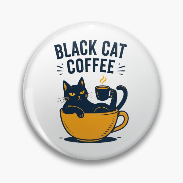 Item preview, Black Cat Coffee Drinker Illustration designed and sold by Dmo3HarkoArt.