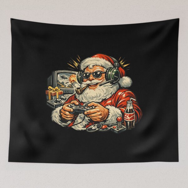 Item preview, Funny Retro Gamer Santa Claus 1950s Christmas Art Gift designed and sold by Artycom.