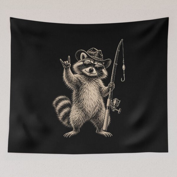 Item preview, Raccoon Fisherman designed and sold by a-turner-paint.
