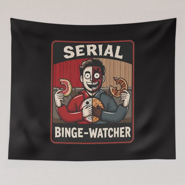 Item preview, Serial Binge-Watcher Character with Food designed and sold by FlorenceRose12.