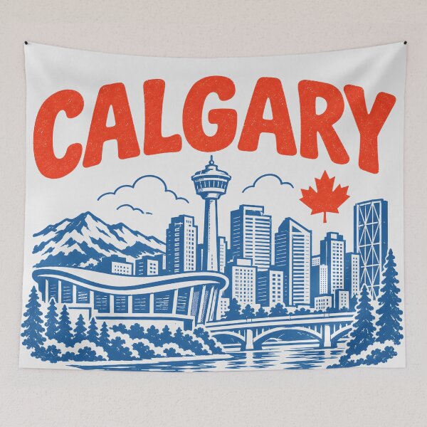 Item preview, Calgary Retro City designed and sold by HowToCanadian.