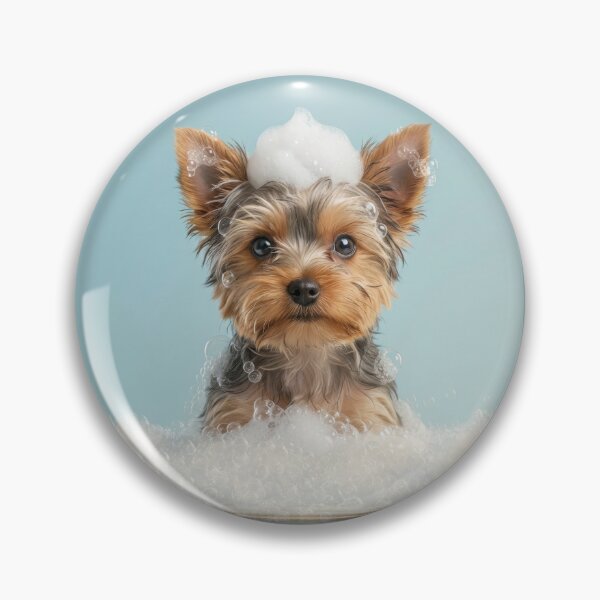 Item preview, Baby Yorkshire Terrier Bubble Bath Nursery Bathroom Art designed and sold by LazyOwlStore.
