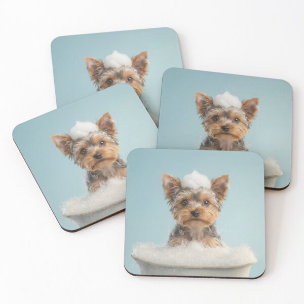 Item preview, Baby Yorkshire Terrier Bubble Bath Nursery Bathroom Art designed and sold by LazyOwlStore.
