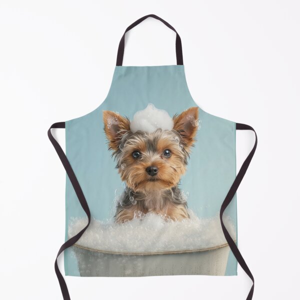 Item preview, Baby Yorkshire Terrier Bubble Bath Nursery Bathroom Art designed and sold by LazyOwlStore.