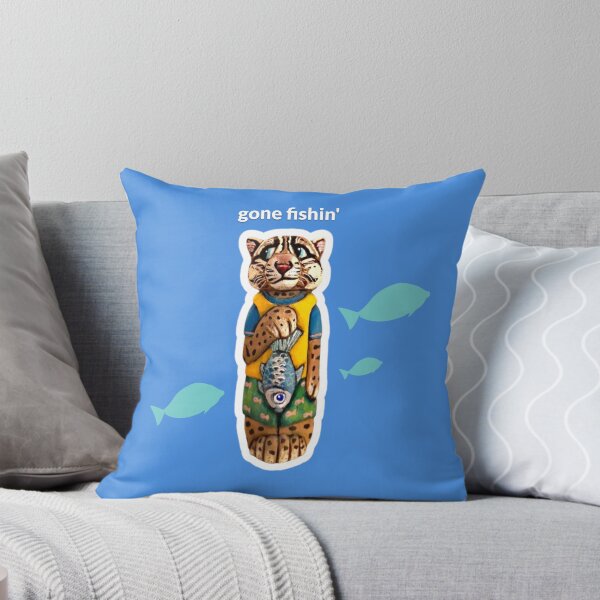 Item preview, Gone Fishin' Cat designed and sold by TurquoiseChicken.