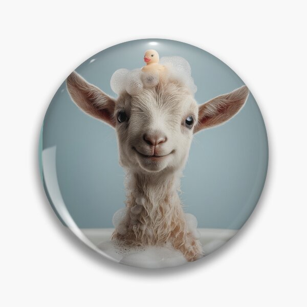 Item preview, Baby Goat Bubble Bath Cute Nursery Bathroom Wall Art designed and sold by LazyOwlStore.