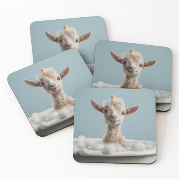 Item preview, Baby Goat Bubble Bath Cute Nursery Bathroom Wall Art designed and sold by LazyOwlStore.