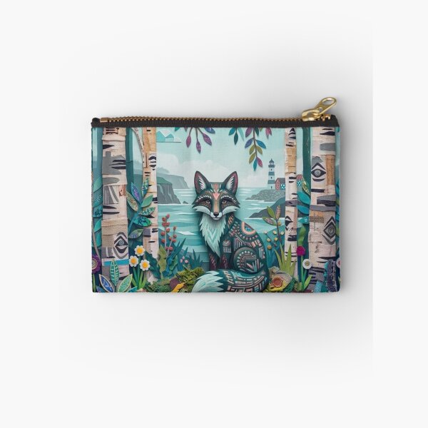 Item preview, Mystical Nordic Fox Birches Forest Coastal Lighthouse Art designed and sold by GrinGalore.