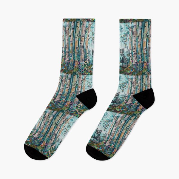 Item preview, Mystical Nordic Fox Birches Forest Coastal Lighthouse Art designed and sold by GrinGalore.