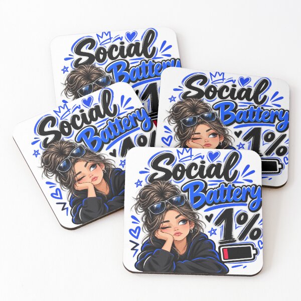 Item preview, Messy Bun Girl Social Battery 1 Percent Cute Introvert T-Shirt designed and sold by Shuvra Gain.