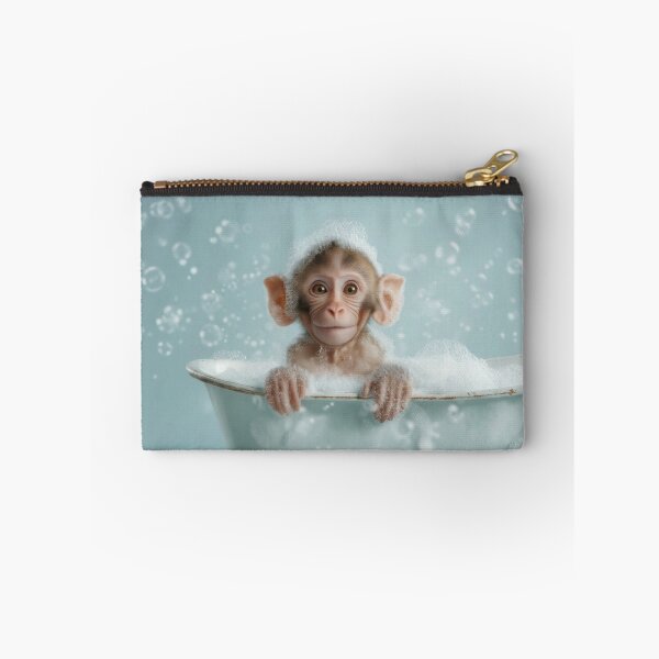 Item preview, Baby Monkey Bubble Bath Cute Nursery Bathroom Wall Art designed and sold by LazyOwlStore.