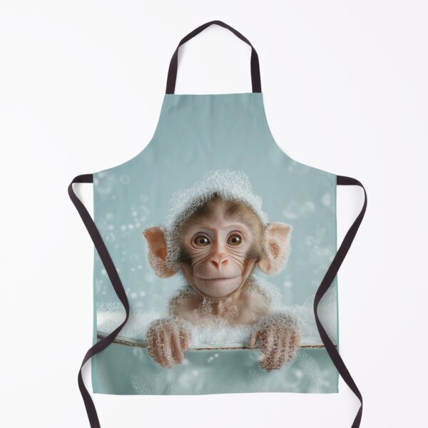 Item preview, Baby Monkey Bubble Bath Cute Nursery Bathroom Wall Art designed and sold by LazyOwlStore.