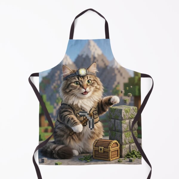 Item preview, KAM KAM The Voxel Explorer Realistic Gamer Cat Art designed and sold by PetalsPaws.