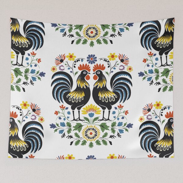 Item preview, Polish Flowers Rooster| Wycinanki | Folklore | Folk Art Blue designed and sold by xiao xuans.