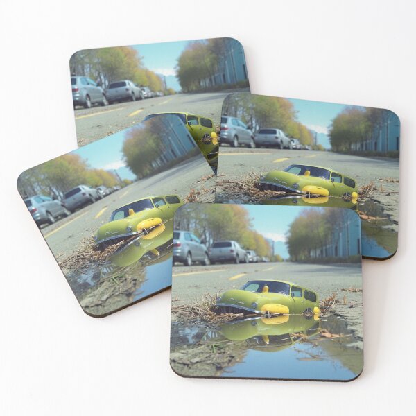 Item preview, Tiny Car in Puddle Miniature Street Reflection Scene designed and sold by Mirgonhood.