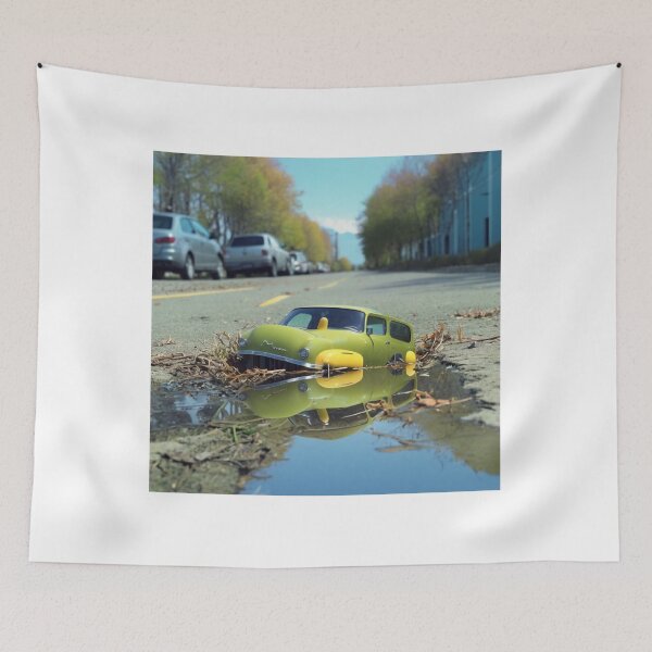 Item preview, Tiny Car in Puddle Miniature Street Reflection Scene designed and sold by Mirgonhood.
