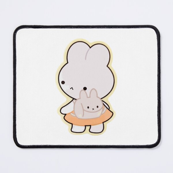 Item preview, Cute Bunny Hugging Baby Bunny Kawaii Sticker designed and sold by BennMataka.