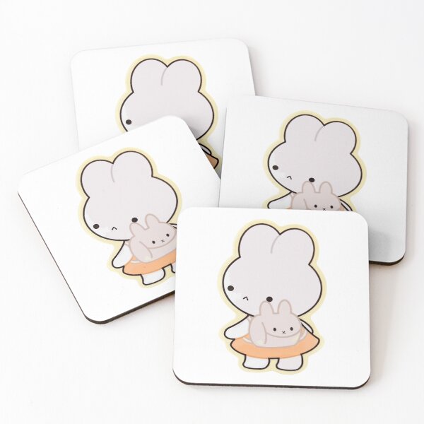 Item preview, Cute Bunny Hugging Baby Bunny Kawaii Sticker designed and sold by BennMataka.