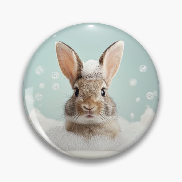 Item preview, Baby Rabbit Bubble Bath Cute Nursery Bathroom Wall Art designed and sold by LazyOwlStore.