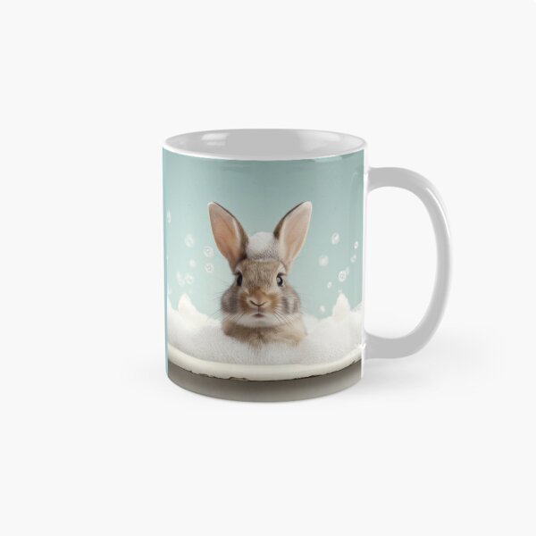 Item preview, Baby Rabbit Bubble Bath Cute Nursery Bathroom Wall Art designed and sold by LazyOwlStore.