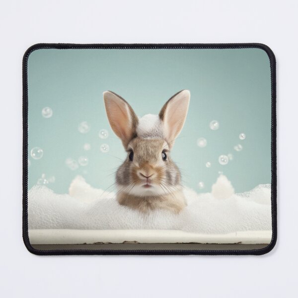Item preview, Baby Rabbit Bubble Bath Cute Nursery Bathroom Wall Art designed and sold by LazyOwlStore.