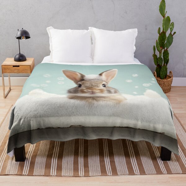 Item preview, Baby Rabbit Bubble Bath Cute Nursery Bathroom Wall Art designed and sold by LazyOwlStore.
