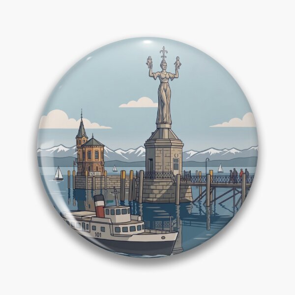 Item preview, Lake Constance Konstanz Harbor & Imperia Vintage Badge designed and sold by strandbar.