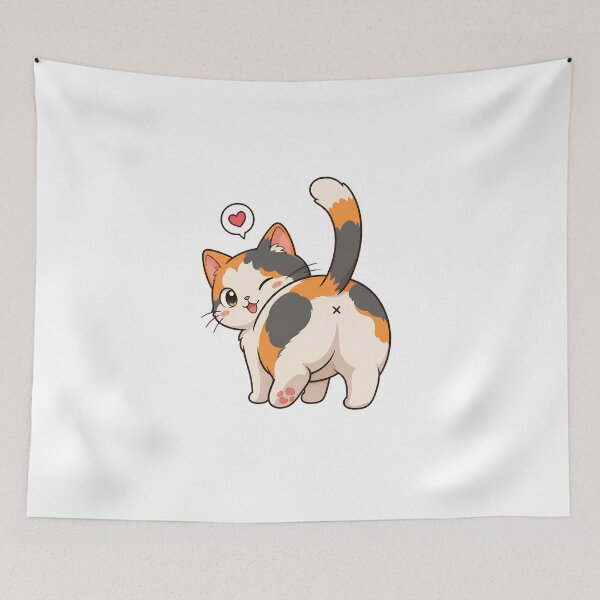 Item preview, Cute Calico Cat with Heart designed and sold by Dmo3HarkoArt.