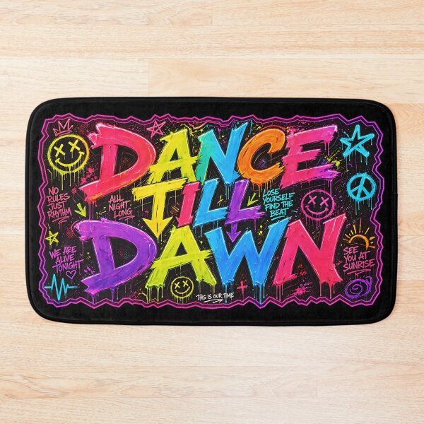 Item preview, Dance Till Dawn – Neon Acid Rave Graffiti designed and sold by RH Design Lab.