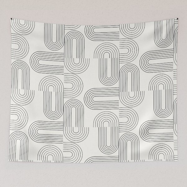 Item preview, Minimalist Black and White Abstract Arch Line Art designed and sold by HBBS DESIGNS.