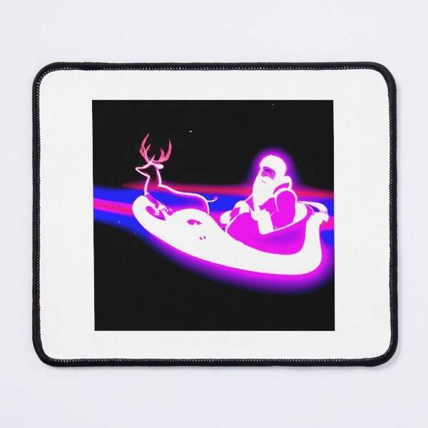 Item preview, Glowing Neon Santa Claus Riding a Sleigh Holiday Christmas Design designed and sold by sage-patt01.