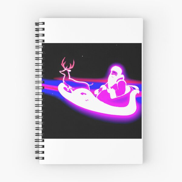 Item preview, Glowing Neon Santa Claus Riding a Sleigh Holiday Christmas Design designed and sold by sage-patt01.