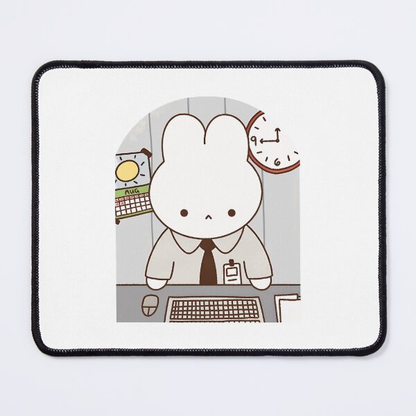 Item preview, Cute Bunny Office Worker Desk Design designed and sold by asfiyasiroi.